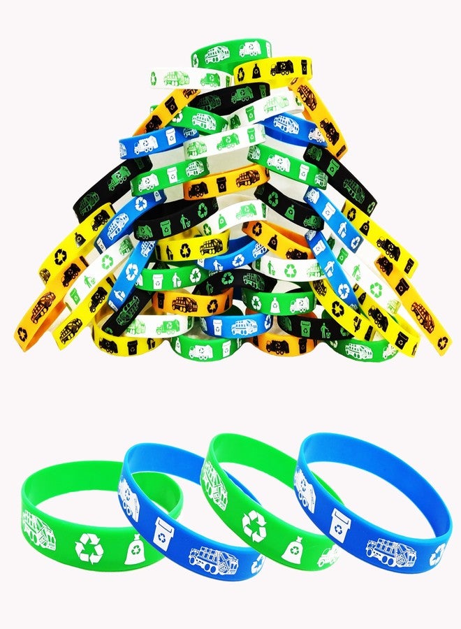 PIBIPAID 48 Garbage truck Theme Rubber Silicone Wristbands Waste Management Recycling Birthday Party Favors Supplies Decorations - Image 4